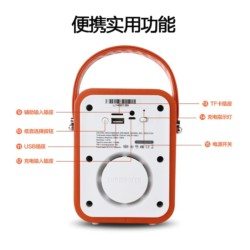 

Portable Mini Audio Card Bluetooth Speaker Radio U Disk Music Player for the Elderly