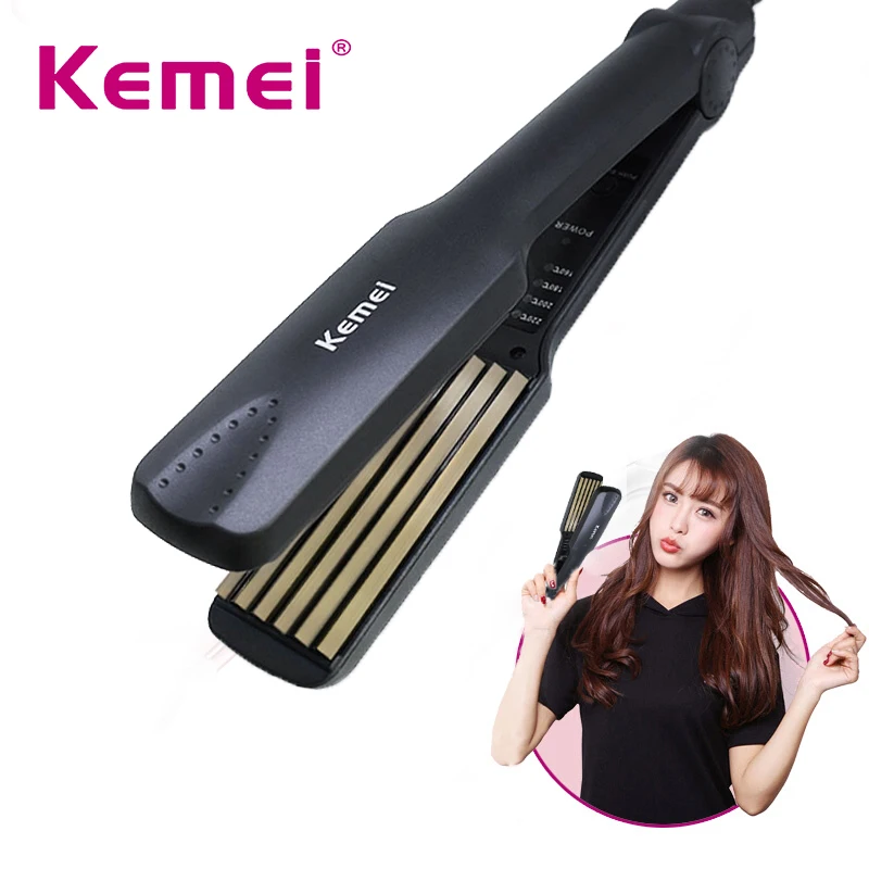 Щипцы Kemei электрические для завивки волос гофрированный выпрямитель с