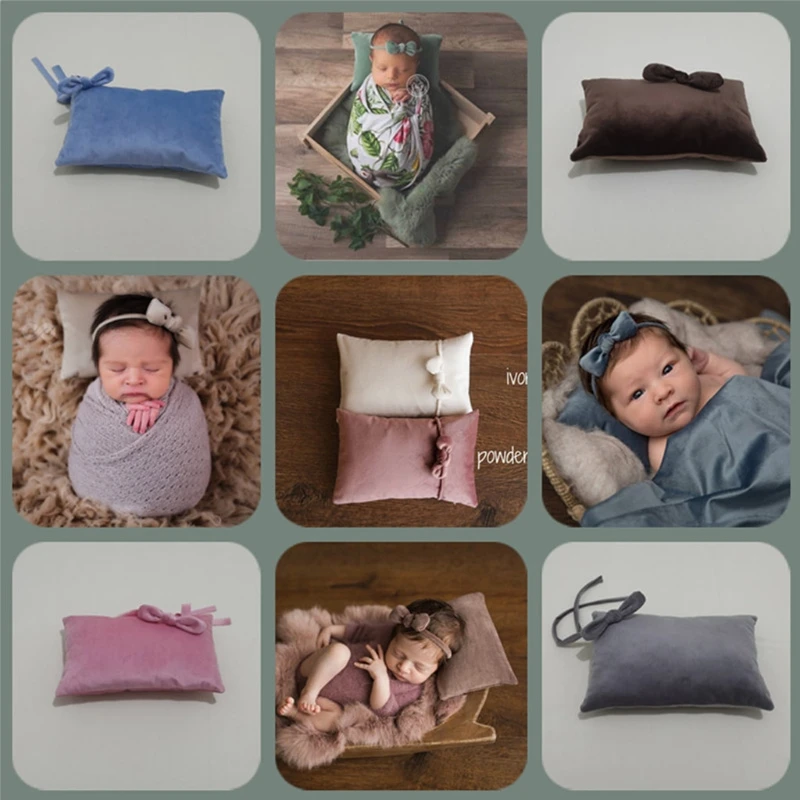 

2 шт./компл. новорожденных Подставки для фотографий ребенок позирует подушка + повязка на голову, комплект для малышей непрерывной профессио...