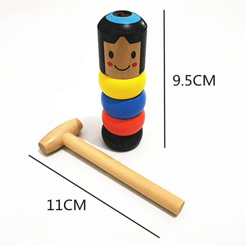 

New 1 Set Magic Toy Close Up Stage Magic Props Fun Toy Accessory Immortal Daruma Unbreakable Wooden Man Magic Tricks