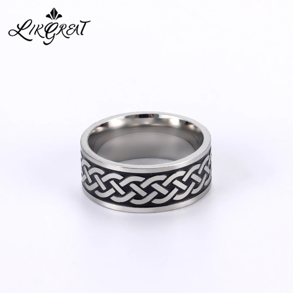 Vintage Odin Rune Stainless Steel Viking Celtics Spiral Knot Ring Norse Style Rings For Women Men Nordic Amulet Jewelry Gift | Украшения и