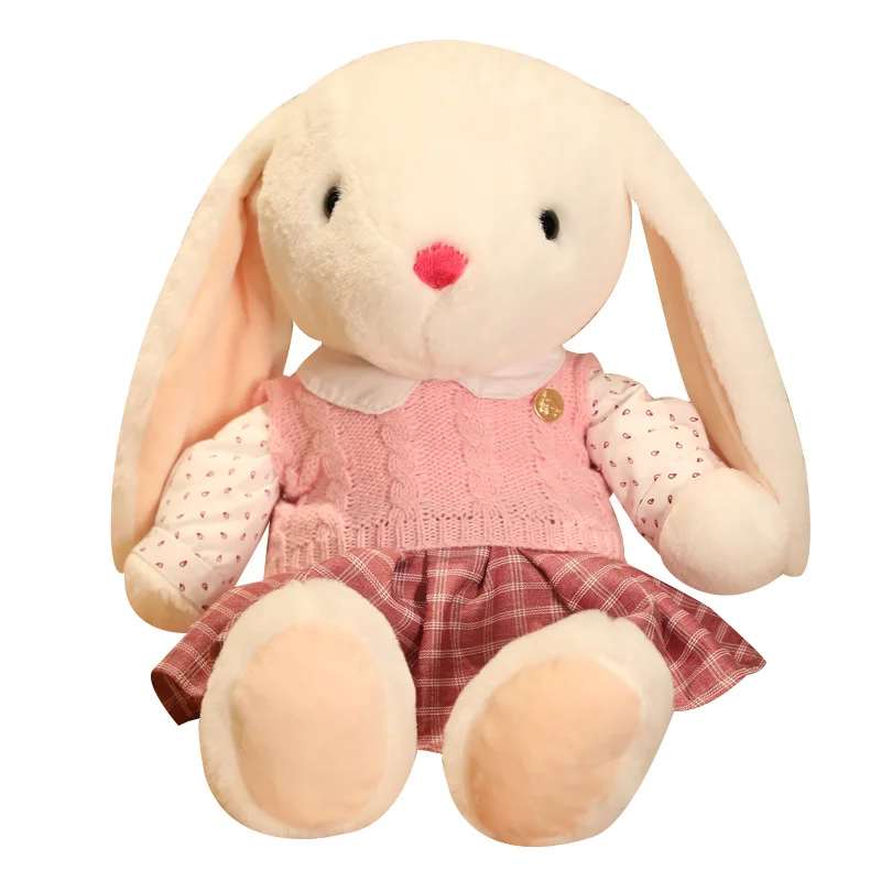 

1pc 27/37cm cute cartoon couple rabbit plush doll plush stuffed animal toy for kids and girls holiday gifts