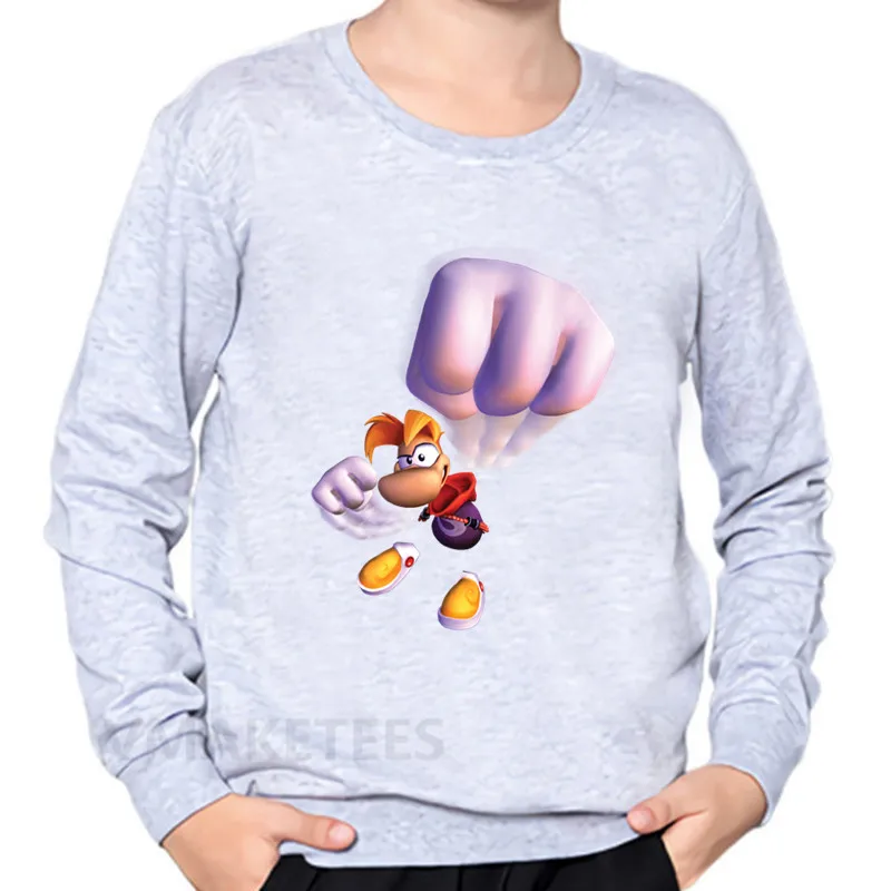 Детские толстовки с принтом «Rayman Legends Adventure» хлопковая толстовка для мальчиков и девочек детские осенние Топы, забавная одежда для малышей KYT5204