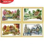 Набор для вышивки крестиком HUACAN Four Seasons Счетный DIY DMC Вышивка Декорации для рукоделия домашний декор 11CT 14CT