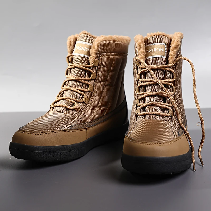 

New Winter Women Boots High Quality Keep Warm Mid-Calf Snow Boots Couples Men Lace-up Comfortable Ladies Boots Chaussures Femme