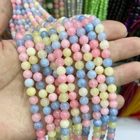 natural stone morganite morgan jades round loose bead for jewelry making accessorries 15 strand 68mm bracelet for gift women