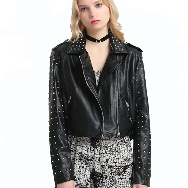 Diwish куртка из искусственной кожи женские Куртки больших размеров панк