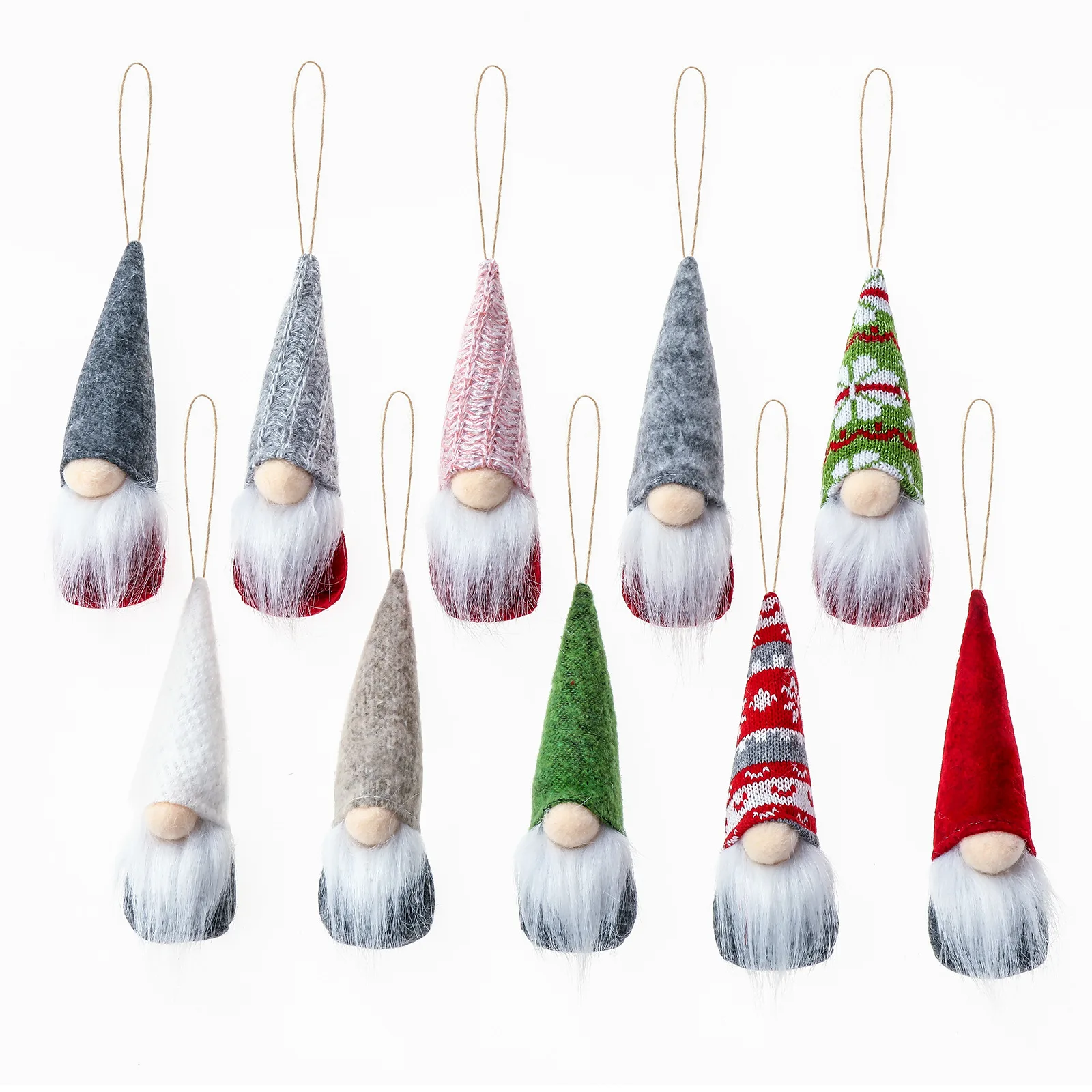 

5pcs/pack of Christmas Ornaments Knitted Wool Forester Pendant Faceless Ornaments Tree Pendant Christmas Doll Ornaments