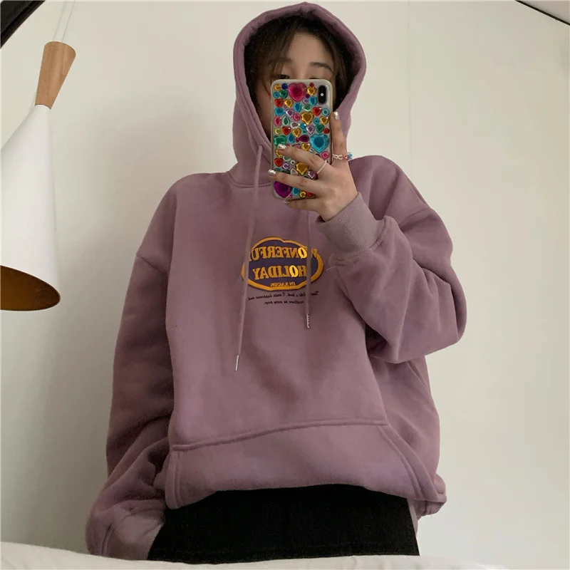 

Style Retro Chic Sweater Women's Autumn and Winter Korean Style Loose BF Style plus Velvet Thickened