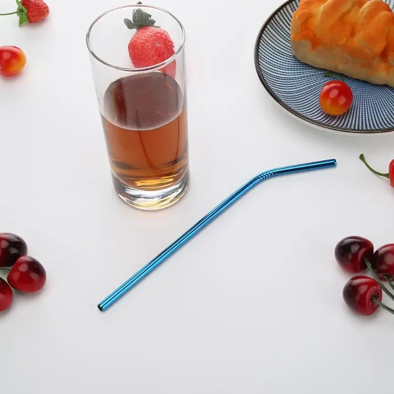 5 шт многоразовый набор питьевой соломы с чистящей щеткой фланелевый мешок