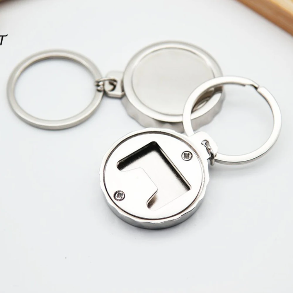 

5/10/20/50pcs/lot 27mm New Bottle Opener Keychains Portable Metal Round Keyrings For Beer Bottle, Drink Bottle