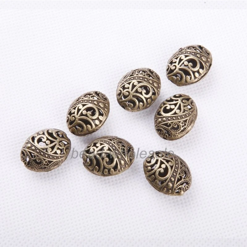 Овальные металлические бусины для рукоделия изготовление ювелирных изделий