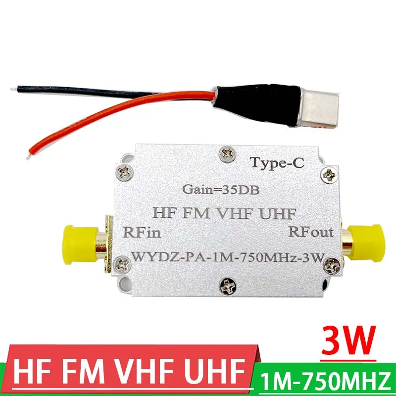 1M-750MHZ 3W HF VHF UHF FM-передатчик широкополосный Радиочастотный усилитель для