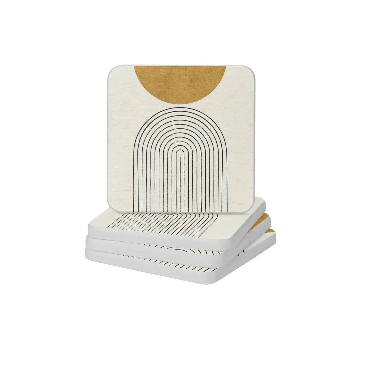 

Arch Balance Gold Mid Century Modern Natural Diatomite Square Round Coaster Non-slip Cup Bonsai Mat Soap Pad Diameter 10cm