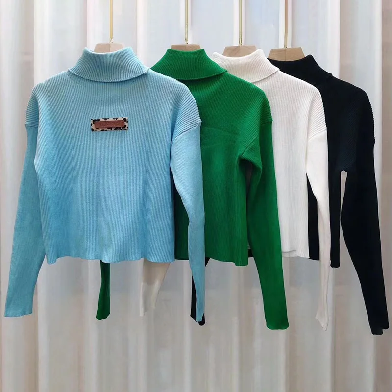 

Autumn Winter Women Turtleneck Sweater Temperament Long Sleeve Warm Soft Slim Short Style Knit Jumpers