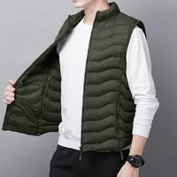 2021 new down cotton vest boys light and thin with campshoulder autumn and winter mens coat korean fashion handsome youth