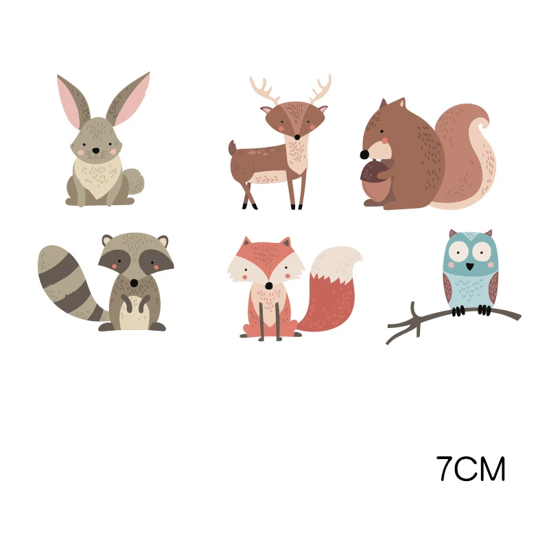 Термонаклейки для одежды лиса кролик животные термонаклейки легко нажимаются |