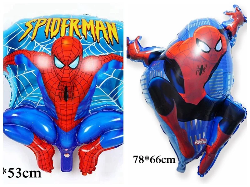 2 шт., стиль, вечерние шары «Человек-паук» для детей, игрушки, фольгированные шары «мстители», 78*66 см, большой размер, воздушные шары «Человек-паук» на день рождения - Цвет: 2pc mix spiderman