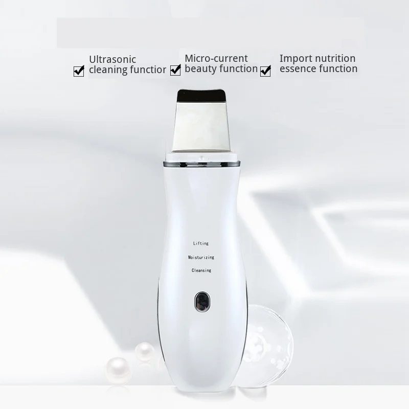 Ультразвуковой перезаряжаемый Скруббер кожи ион для чистки угрей удаления