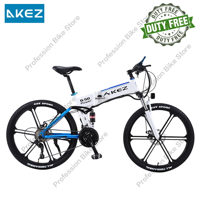 

AKEZ Q-50b 26 дюймов складной электрический велосипед 350 Вт 36В тормозной 8AH 27 Скорость взрослые горные велосипеды литий Батарея электромобиль дор...