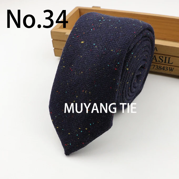 New Style Wool Viscose Tie 7cm Ties Fluffy Solid Color Corbata Slim Striped Necktie Cravat Clothing Accessories Warm Dot Ties