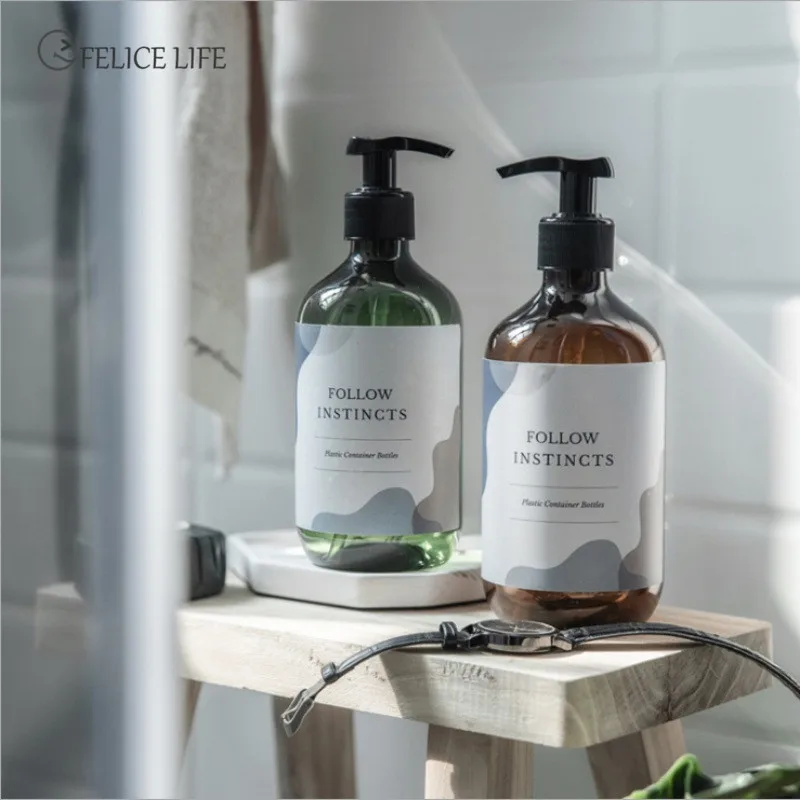 Лосьон Sub bottle большая емкость шампунь гель для душа пустая бутылка янтарный 500 мл