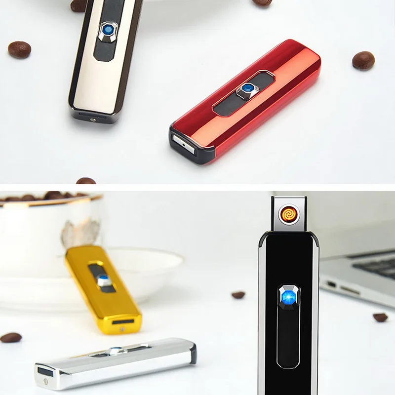 Перезаряжаемая USB электрическая Электронная зажигалка для зарядки бездымного
