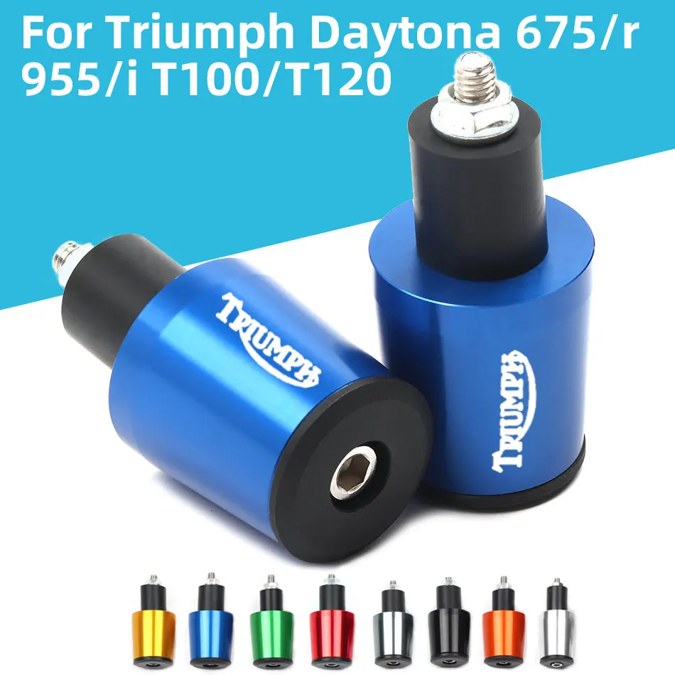 

CNC 22mm Motorcycle Handlebar Grips Bar Cap End Plug For Triumph Daytona 675 675r 955 955i 1200 T100 T120 T595 1050 Tiger 800