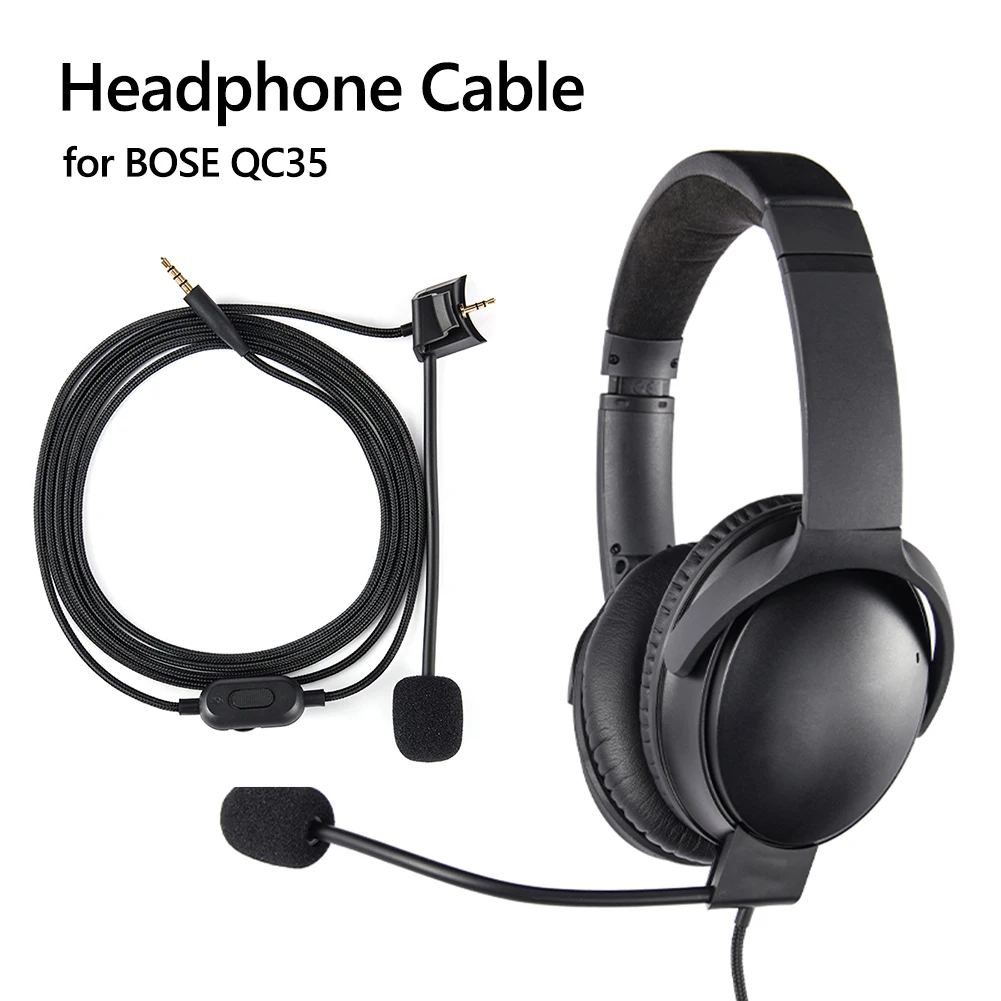 

Портативный кабель для наушников с микрофоном для BOSE QC35 Gen 1/2, сменные игровые аксессуары для гарнитуры 2 м для Тихого комфорта 35