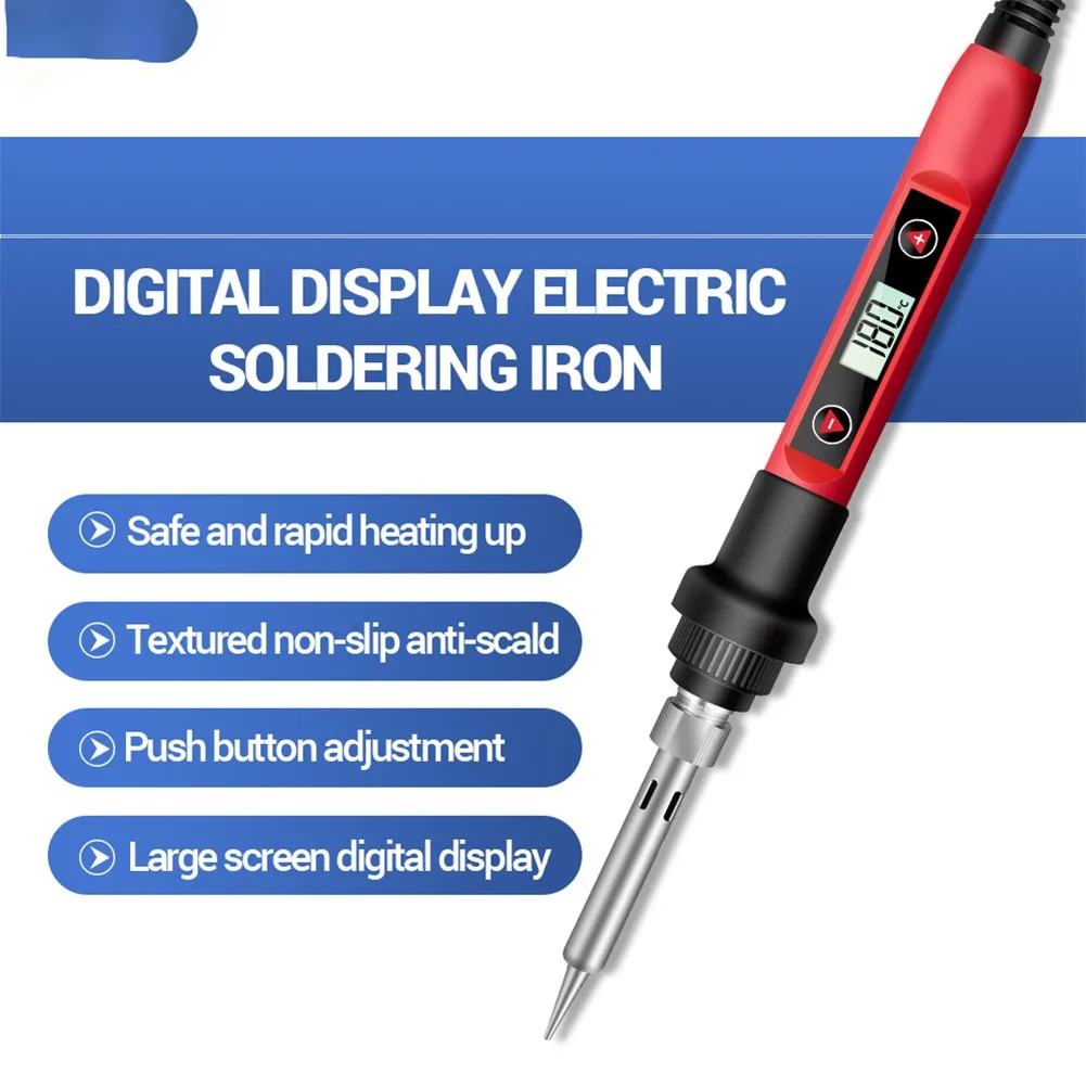 

60W Digital Led Electric Soldering Iron Temperature Adjustable 220V 110V Welding Solder Rework Station Heat Burner Repair Tool