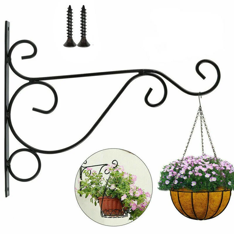 

Metal Hanging Plants Bracket European Style Wall Planter Hooks Flower Pot Iron Lanterns Hanger for Garden Outdoor Indoor Patio