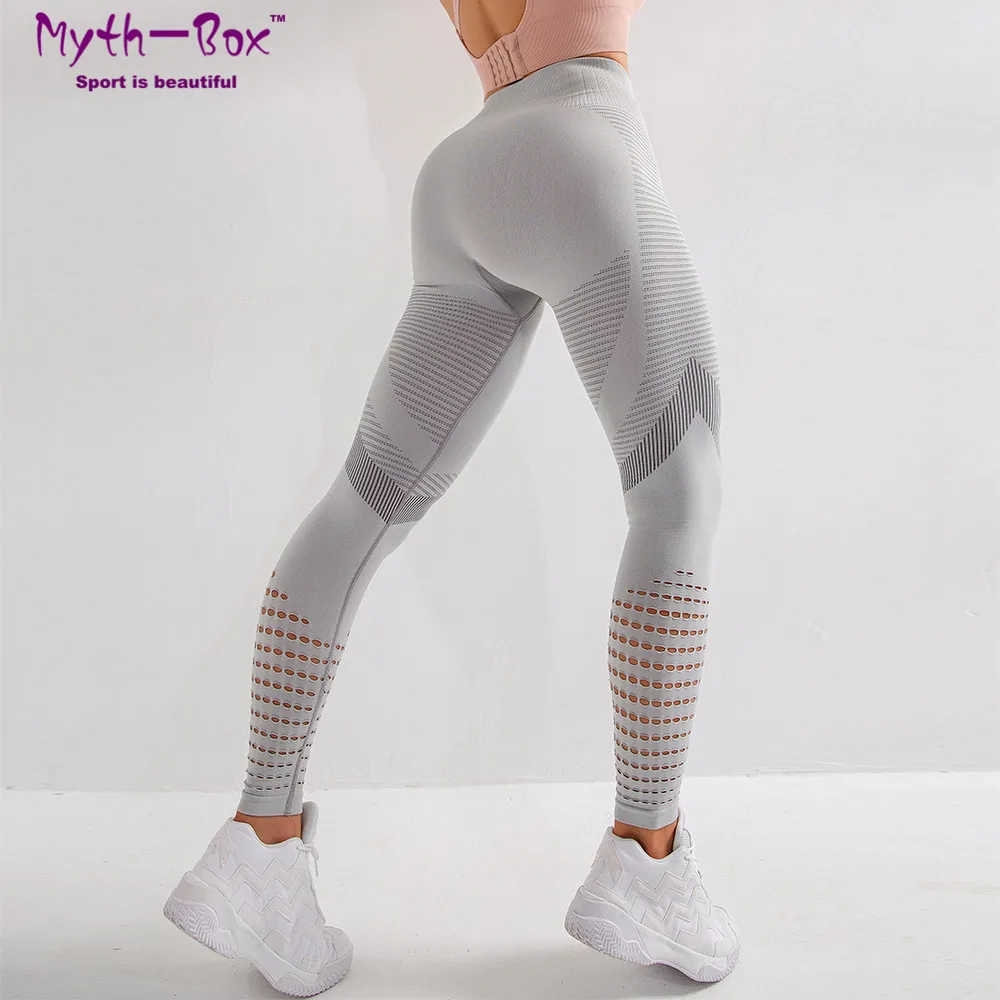 Yoga Pants Women Hollow Out Leggings Sport Woman Slim Running Trouser Sexy Hips Gym Pant Fitness Stipes Tights Quick Dry Leggins