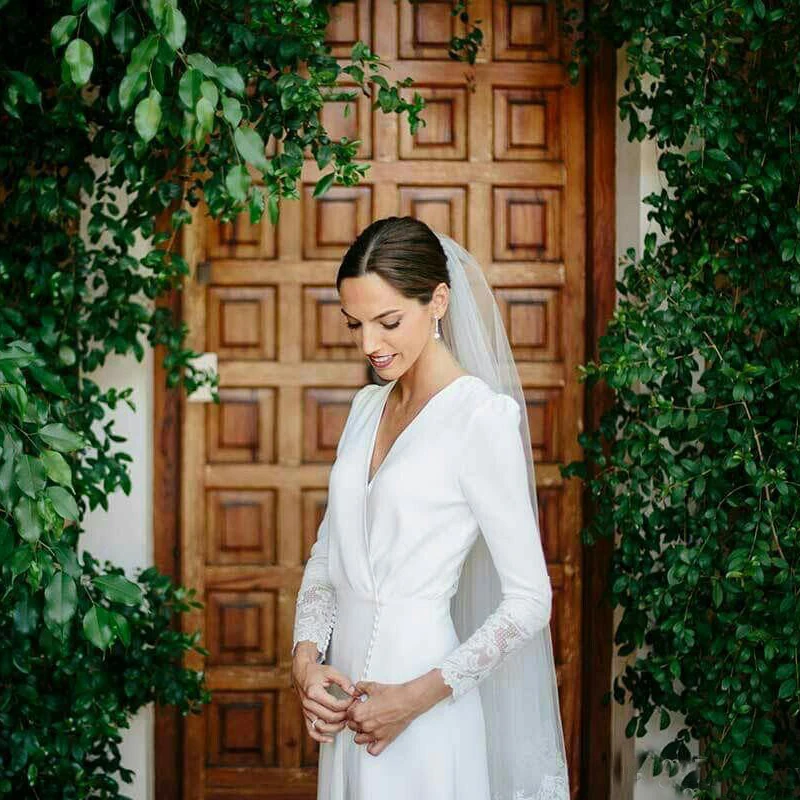 Простые пятнистые богемные Свадебные платья 2020 скромные кружевные с вырезами на