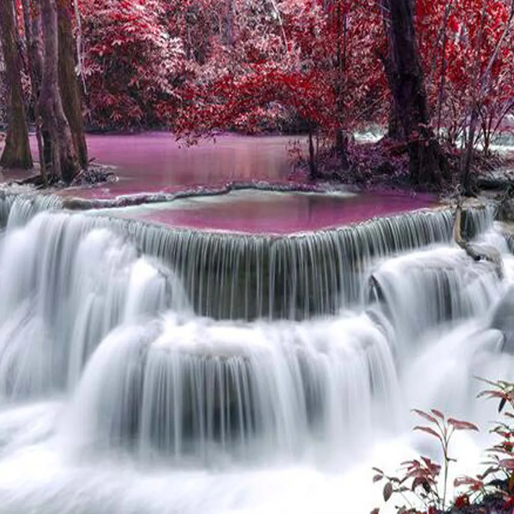 Настенная бумага с рисунком водопада объемные текстурированные обои в рулонах