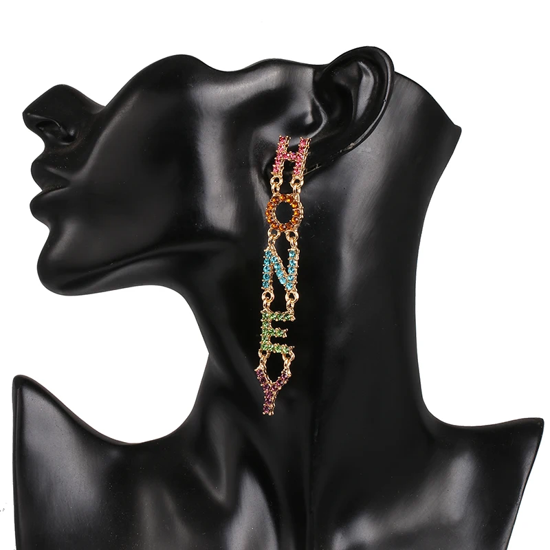 Женские длинные серьги-подвески с буквенным принтом вечерние серьги медовым