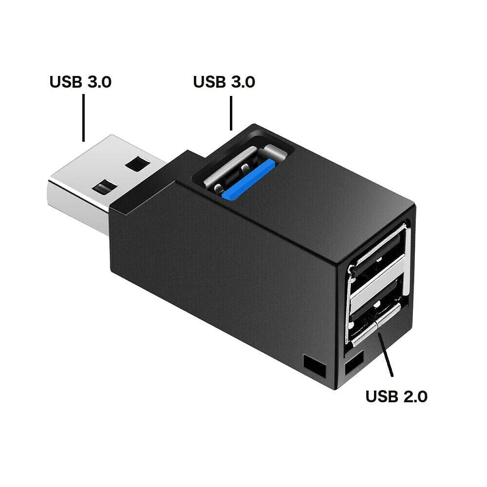 

Mini USB 3.0 2.0 HUB 3 Port Verteiler Adapter für PC Laptop Macbook Notebook UH1