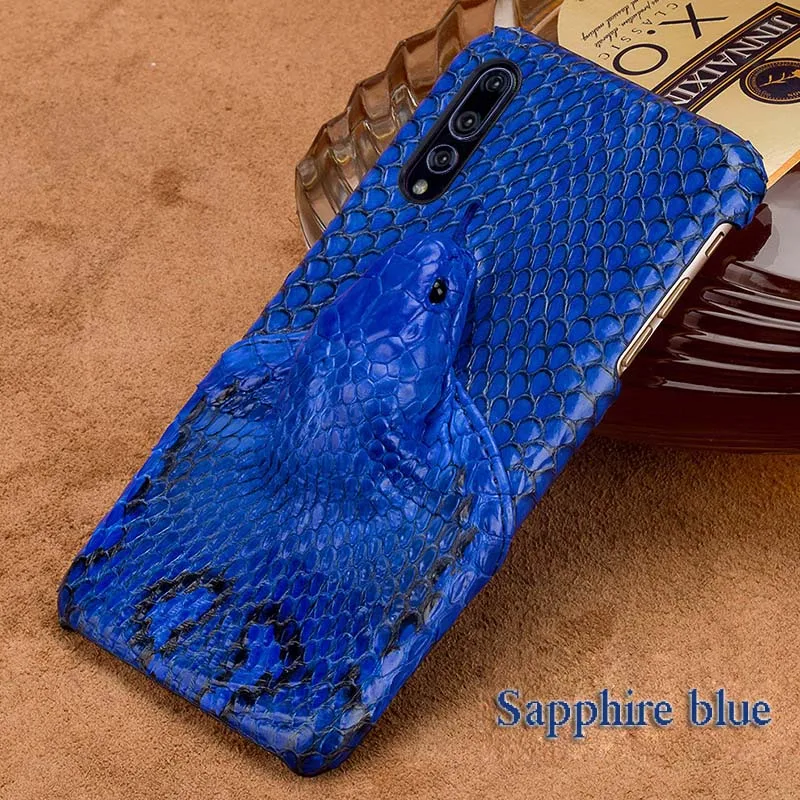 Blue Чехол для телефона для huawei P10 P20 P30 Lite Коврики 10 20 lite рro Y6 Y7 Y9 P Smart чехол головой змеи чехол для Honor 8X9 10 20 lite - Цвет: Blue