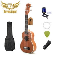 sevenangel 21 inch ukulele soprano 4 strings mini guitar 15 frets hawaii ukelele closed knob uku wholesale dropshipping