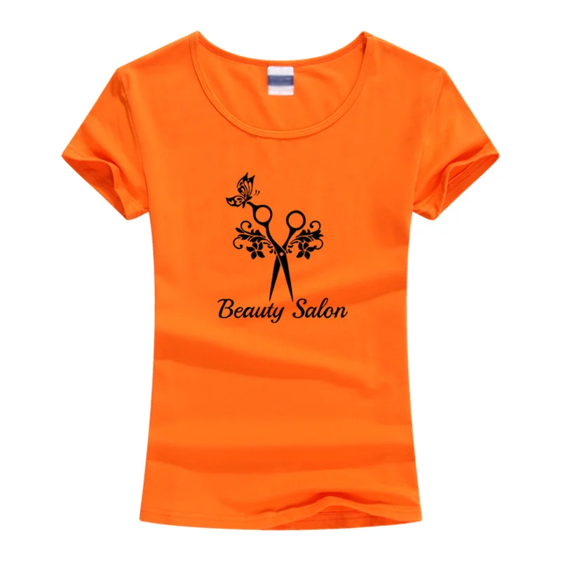 Женская хлопковая футболка с коротким рукавом принтом бабочки и ножницами для