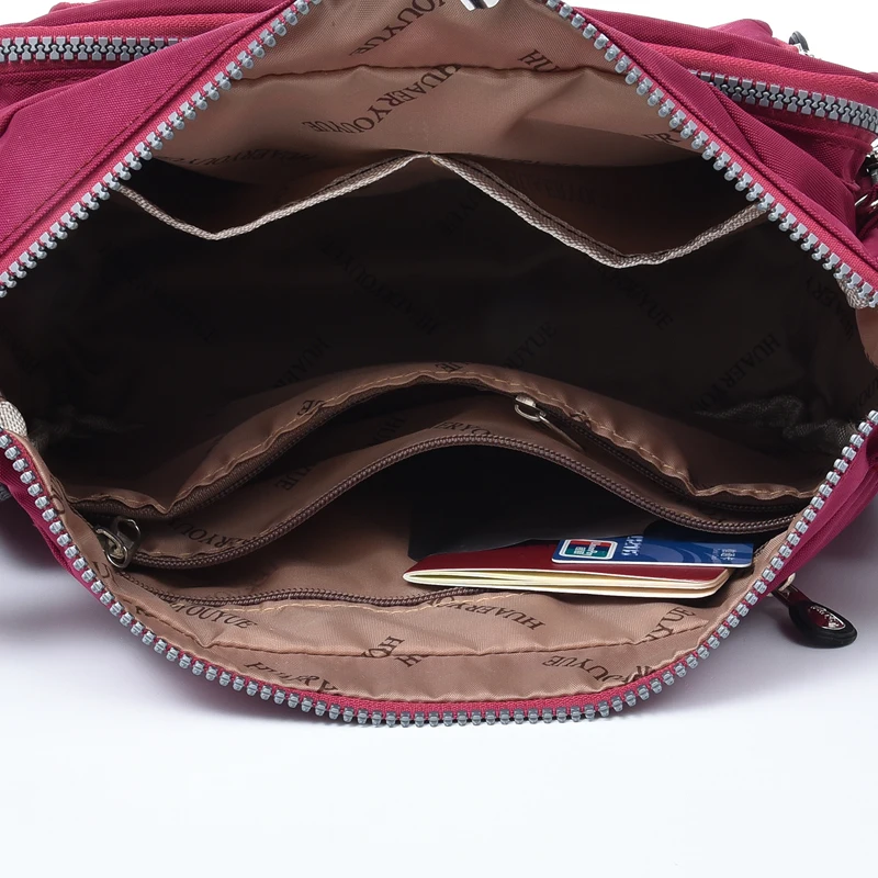 Women Waterproof Nylon Crossbody Bags Travel School Message Bag For Female Ladies Solid Zipper Pack Tote Shoulder Bag Handbag