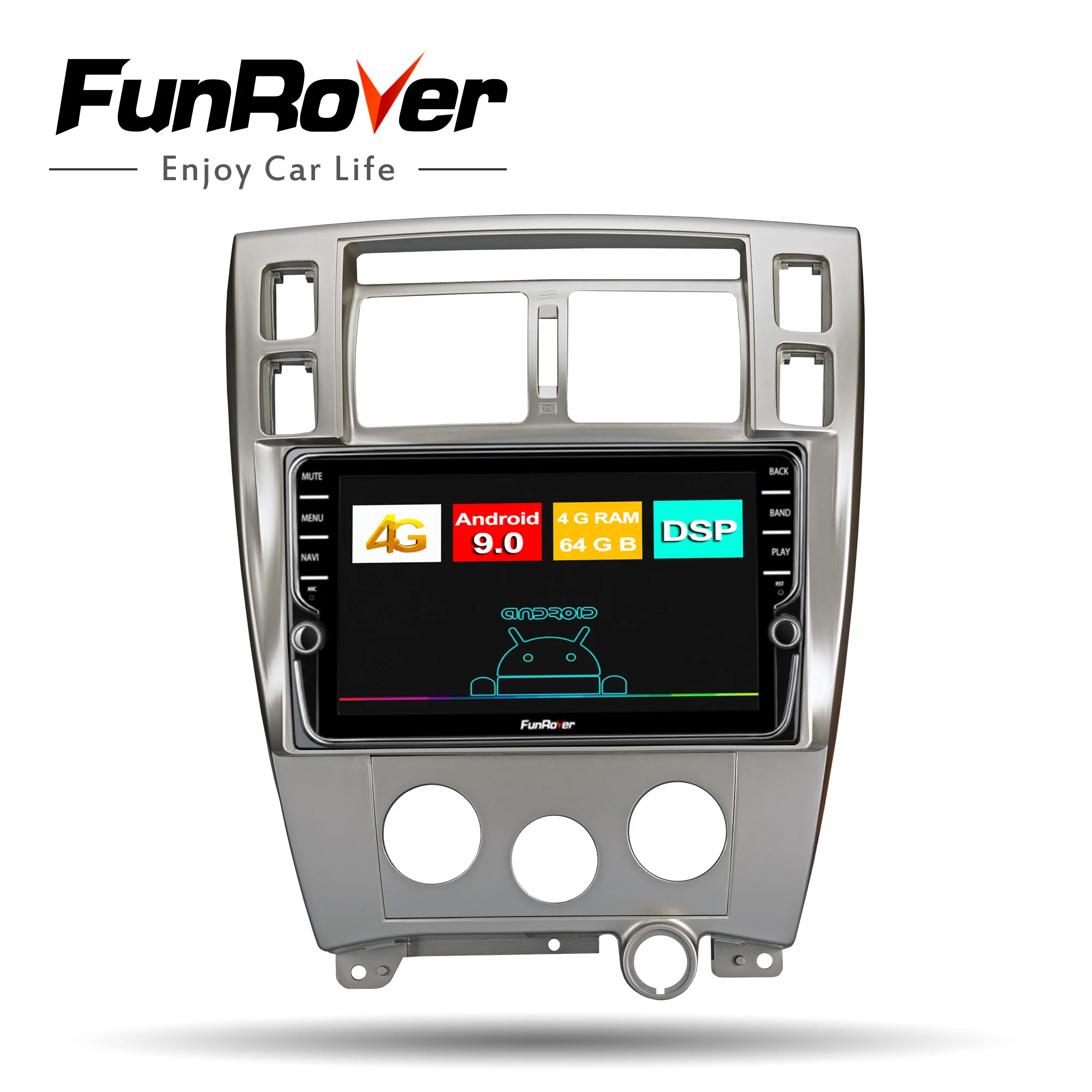 Funrover 8 ядер Android 8.1 2 din автомагнитола автомагнитолы головного устройства для Hyundai Tucson левой руки вождения 2006-2013 dvd плеер gps навигатор 4G RAM+64G ROM автомагнитола