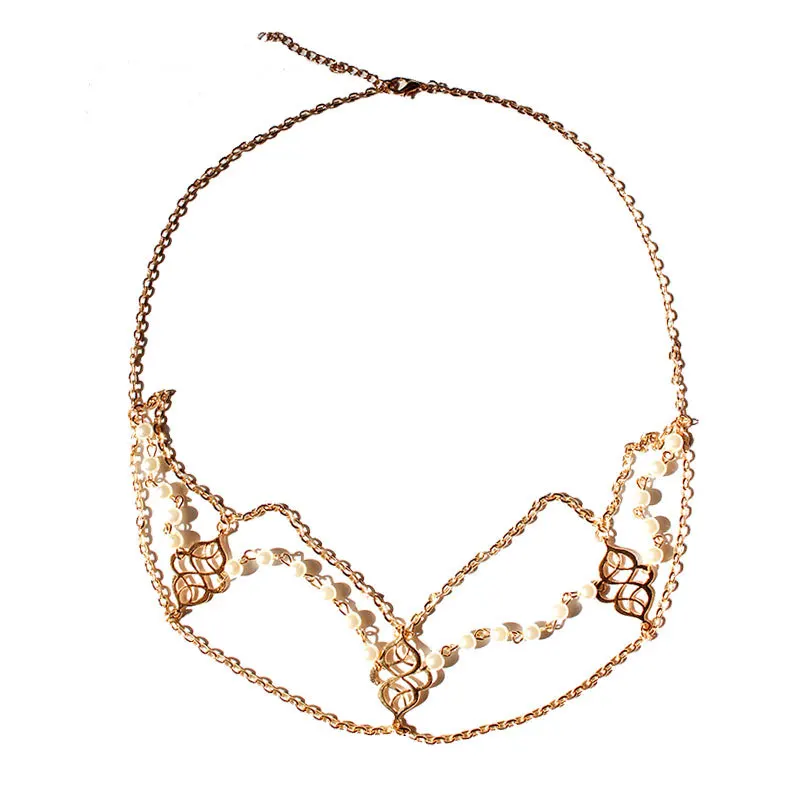 

FUN-BEAUTY European and American Hair Accessories Fashion Fashion Beaded Pearl Tassel Headband Luxury Female Hair Accessories