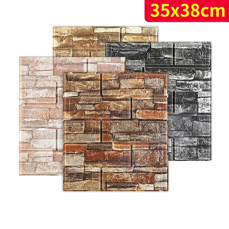 

1pc XPE Foam 3D Self-Adhesive Panel Wall Stickers Waterproof Foam Tile Living DIY Home Decor Wall Stickers