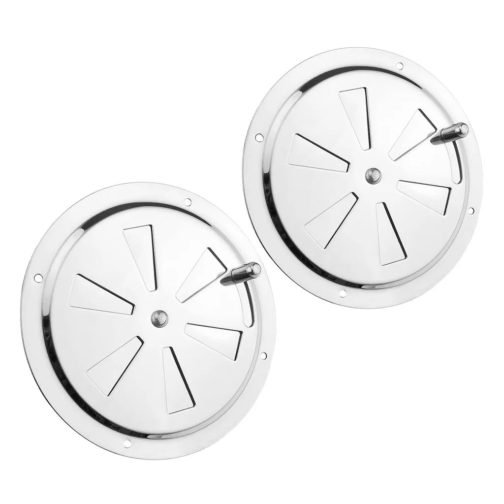 

Stainless Steel 316 Marine Round Louver Air Vent 5" Gille W/ Side Knob