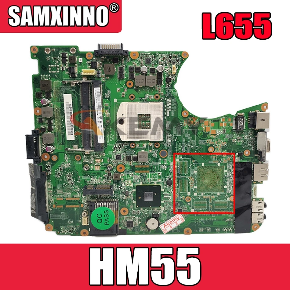 Материнская плата Akemy для ноутбука Toshiba Satellite L655 31BL6MB00N0 A000075480 DA0BL6MB6G1 HM55 GMA HD