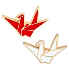 Креативная новая мультяшная брошь из сплава в виде летающей птицы Милая мини-версия бумажный журавль пара значков булавки ювелирные изделия для влюбленных подарок на день рождения