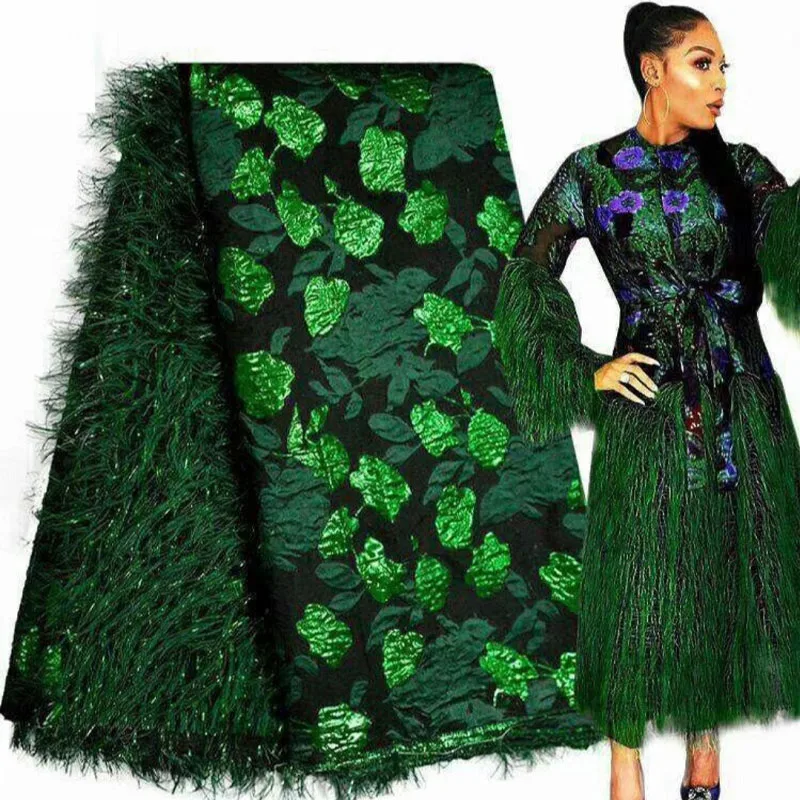 

Green Color African Brocade Lace High Quality Jacquard Lace Nigerian Tulle Mesh Lace French Net Lace for Women Wedding APW2915B