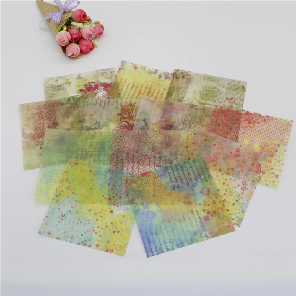 12 шт красочные клеи Vellum шаблон бумажные Фоновые наклейки для скрапбукинга