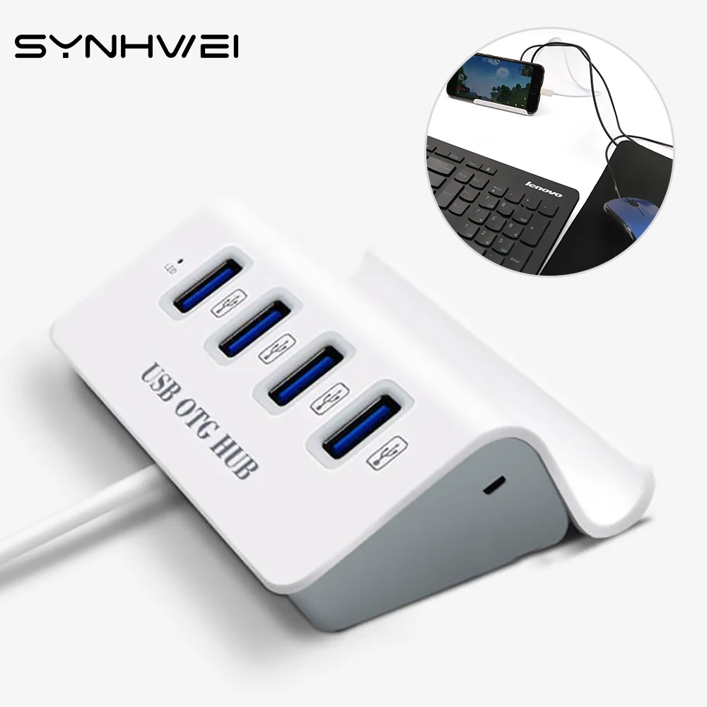 

4 Ports USB Hub Type-C Multi-Function Mobile Phone Holder OTG USB 2.0 Adapter Docking Station For PC Laptop Accessories