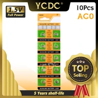 ycdc hot selling 10pcs ag0 lr521 379 button cell coin alkaline battery 1 55v for watches toys ee6201